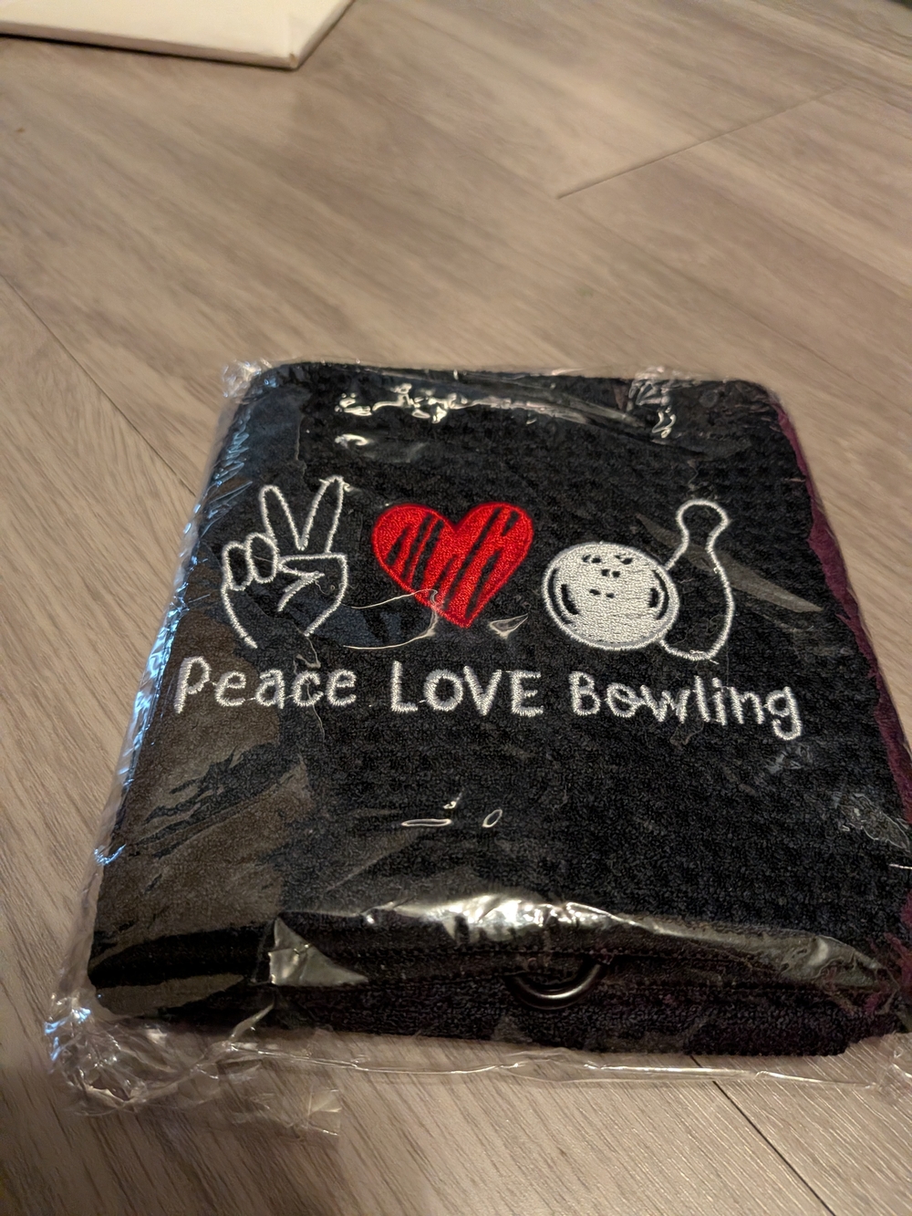 Peace Love Bowling Towel New